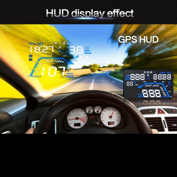 Q7 5.5 inch Car GPS HUD Vehicle-mounted Head Up Display Security System, Support Speed & Real Time & Altitude & Over Speed Alarm & Satellite Number, etc...