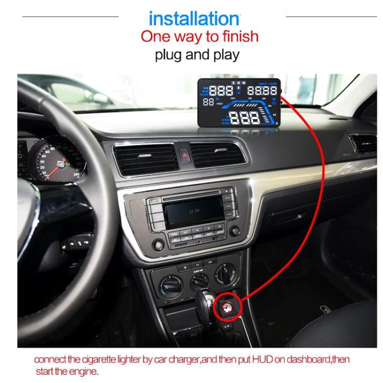 Q7 5.5 inch Car GPS HUD Vehicle-mounted Head Up Display Security System, Support Speed & Real Time & Altitude & Over Speed Alarm & Satellite Number, etc...