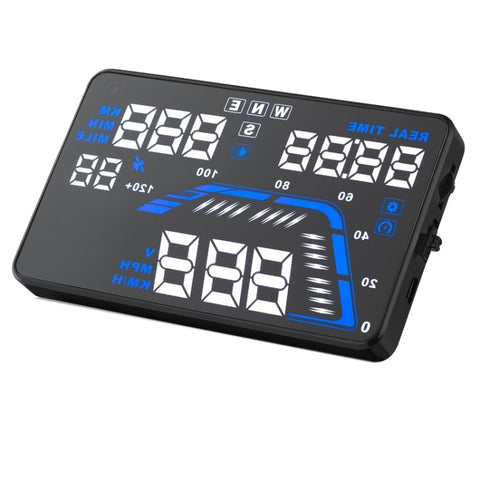 Q7 HUD GPS pour voiture de 5,5 pouces Système de sécurité Affichage tête haute monté sur le véhicule, support pour la vitesse, le temps réel, l'altitude, alarme de vitesse rapide et numéro satellite, etc., Q7