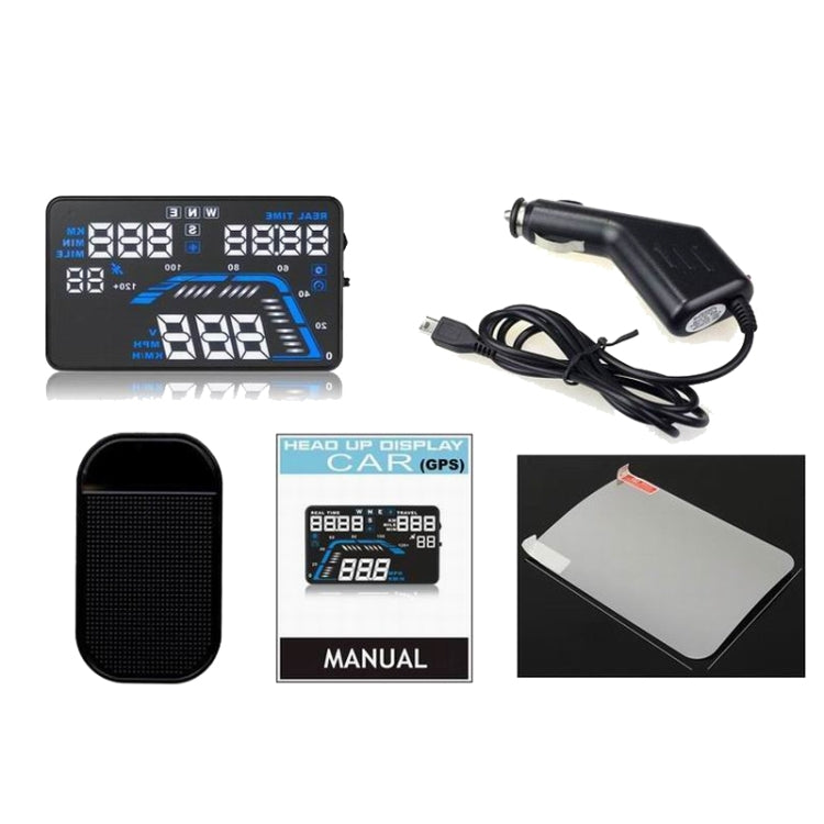 Q7 5.5 inch Car GPS HUD Vehicle-mounted Head Up Display Security System, Support Speed & Real Time & Altitude & Over Speed Alarm & Satellite Number, etc...