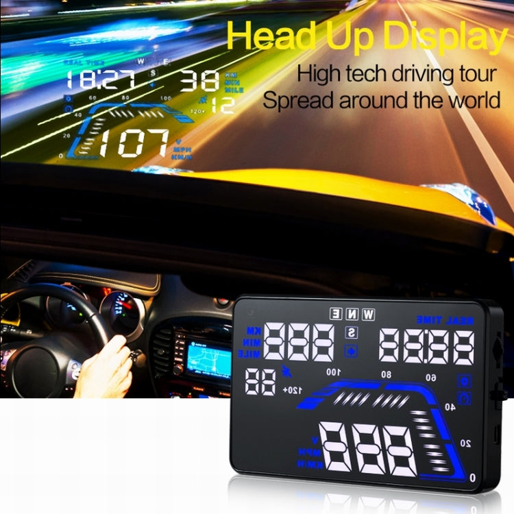 Q7 5.5 inch Car GPS HUD Vehicle-mounted Head Up Display Security System, Support Speed & Real Time & Altitude & Over Speed Alarm & Satellite Number, etc...