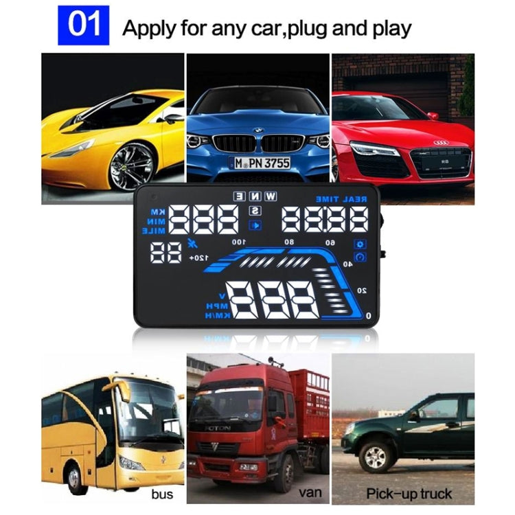 Q7 5.5 inch Car GPS HUD Vehicle-mounted Head Up Display Security System, Support Speed & Real Time & Altitude & Over Speed Alarm & Satellite Number, etc...
