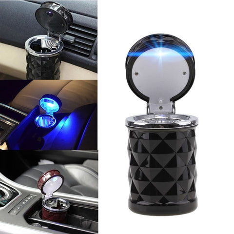 Posacenere pour voiture avec des surfaces en diamant avec lumière LED, avec lumière LED (rouge foncé), avec lumière LED (noir), avec lumière LED (blanc)