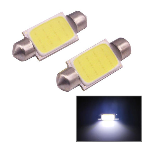 2 PZ 39mm 1.5W 80LM Luce bianca 1 COB LED Lampe de lecture pour voiture, 39mm