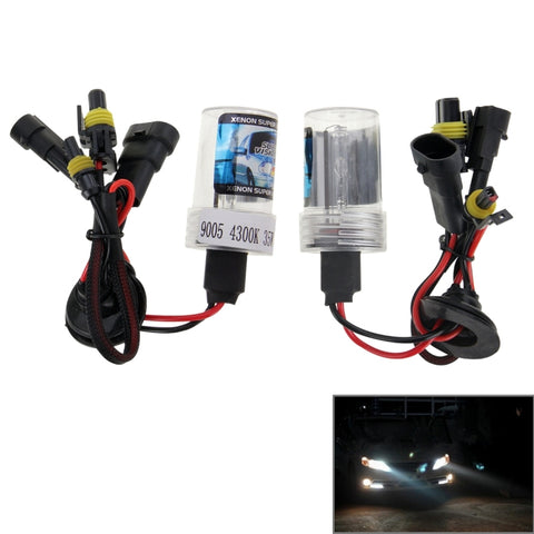 Lampada frontale impermeabile Super Vision a fascio singolo HID Xenon DC12V 35W HB3/9005, temperatura colore: 4300K, confezione da 2, 9005