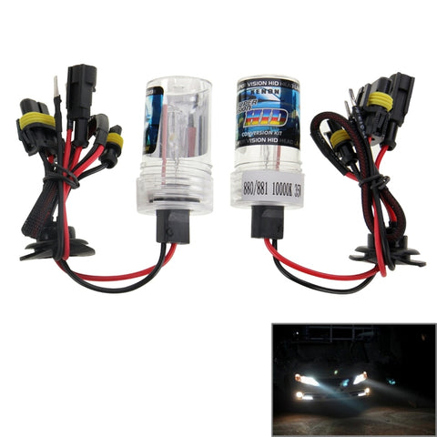 Lampada frontale impermeabile Super Vision a fascio singolo con luce allo xeno HID DC12V 35W H27/880/881, temperatura colore: 6000K, confezione da 2, 880/881