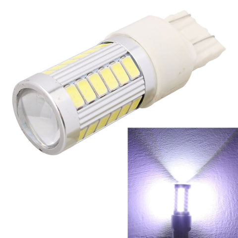 2 pièces T20/7443 16.5W 990LM 6500K lumière blanche 5630 SMD double fil 33 LED lampe de frein/sterzo pour voiture, DC12V, T20