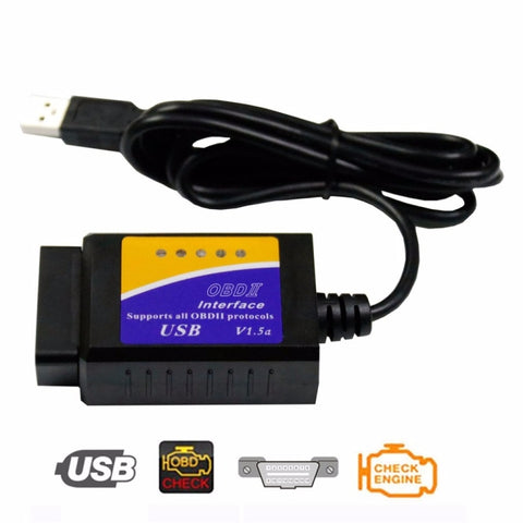 Outil de diagnostic automatique USB V1.4, interface OBDII ELM327, ELM327 V1.4