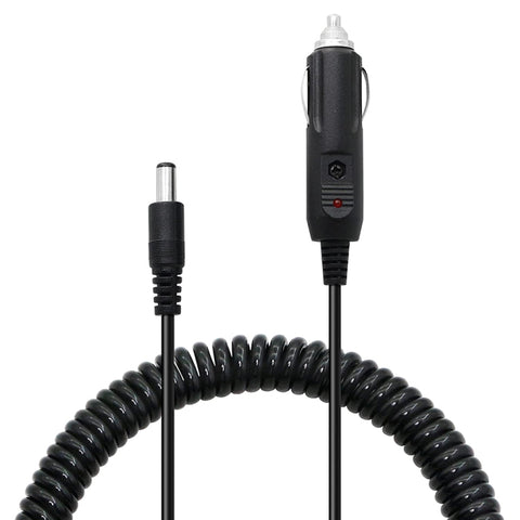 Caricatore per auto con cavo a spirale e spina di alimentazione CC 2A 5,5 x 2,1 mm, lunghezza: 40-140 cm, 5.5 x 2.1mm