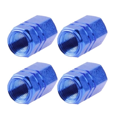 Cappucci pour tige de valve pneumatique en aluminium anodisé bleu 4 pz, Aluminium anodisé