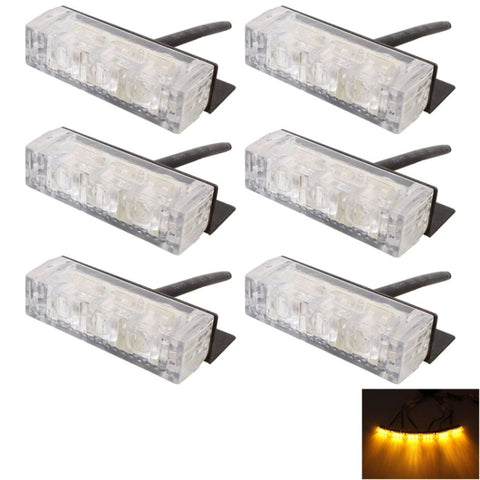 6W 450LM 6x3 LED Luce Gialla 577nm Lampe stroboscopique pour flash automatique de signalisation, DC 12V, 6W 450LM