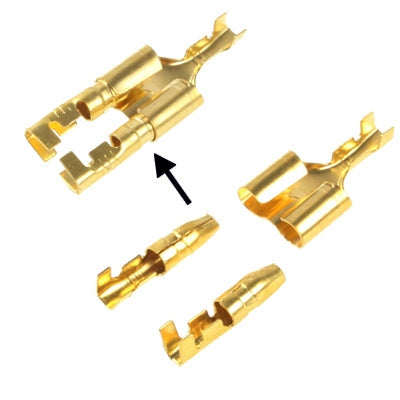 Terminale à sertir fait à partir de 100 pièces femelles à 2 connecteurs masqués à force, dimensions cavo: 1-2,5 mm2 (100 pièces dans une connexion, le prix est pour 100 pièces), Femelle à 2 x Mâle