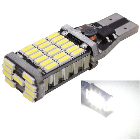 2 PZ T15 W16W 9W 450LM Luce bianca 45 LED 4014 SMD Luce freno per auto Lampada retromarcia Lampadina luce di parcheggio, DC 12V, T15