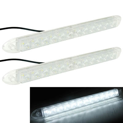 Luci di marcia diurna DRL bianche 2 x 12 LED imperméables pour voiture, DC 12V, Blanc DC 12V