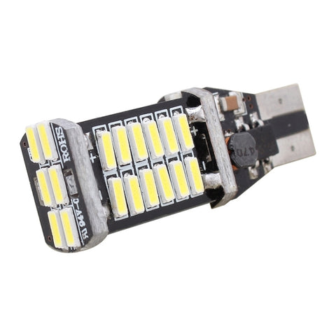 2 pièces T15 6W 30-SMD 4014 6500K 900LM lampe de secours pour voiture LED décodifiée à la lumière blanche sans erreur, 30-SMD 4014