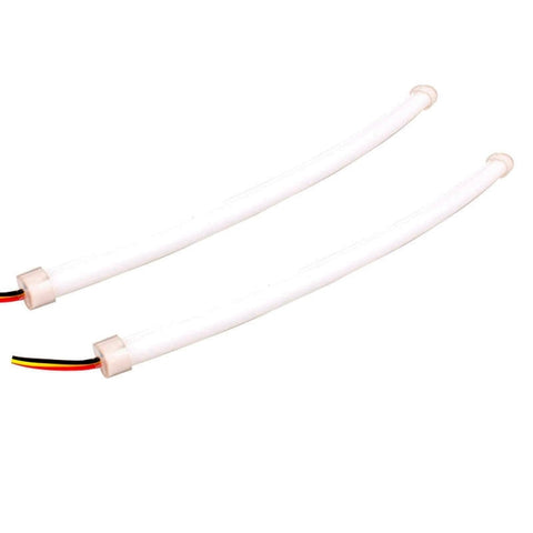 2 pièces 4.5W 270LM 6500K 597-577nm blanc + jaune tube LED câble lumière de marque diurne DRL lampe stéréo, DC12V, lampe longue: 45 cm, 4.5W 270LM