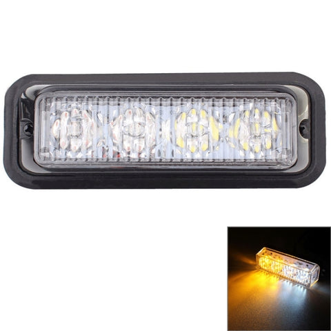 Lampada di segnalazione lampeggiante per auto cablata a 4 LED da 12 W 720 LM 6500 K 635 nm, DC 12-24 V, lunghezza cavo: 95 cm, LED White + Red Light, 4-LED Blue + Red Light, 4-LED Blue Light Wire Length: 95cm, 4-LED Red Light Wire Length: 95cm