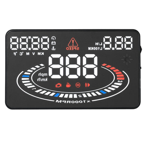 E300 da 5,5 pollici per auto OBDII/EUOBD HUD Sistema di sicurezza Head Up Display montato sul veicolo, supporta velocità e consumo di carburante, allarme di velocità eccessiva, consumo di carburante, temperatura dell'acqua, ecc., E300