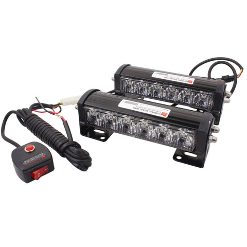 2 PZ 6 pollici 6 LED 2 x 18W Spia flash per auto Rosso + Blu Cambia luce di émergenza imperméable bianca, DC 12V, Light Red + Blue Change White