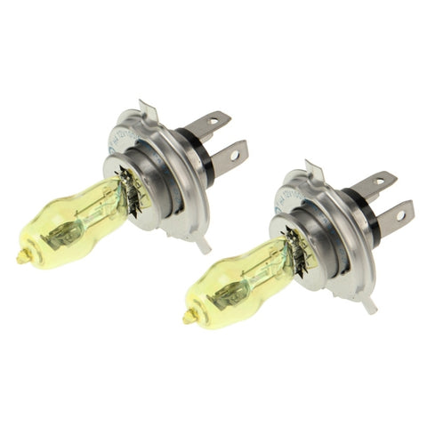 2 lampes halogènes H4 HOD 12V 100W 2400 LM 3500K fari a luce jaune, H4