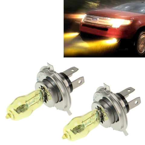 2 lampes halogènes H4 HOD 12V 100W 2400 LM 3500K fari a luce jaune, H4