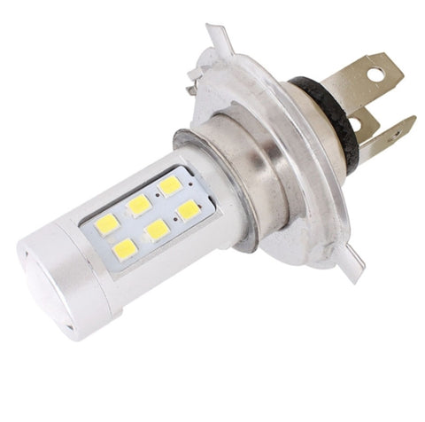 Lampadina per fari auto H4 4.2W 630LM luce bianca 21 LED 2835 SMD, corrente costante, DC 12-24V, H4 4.2W