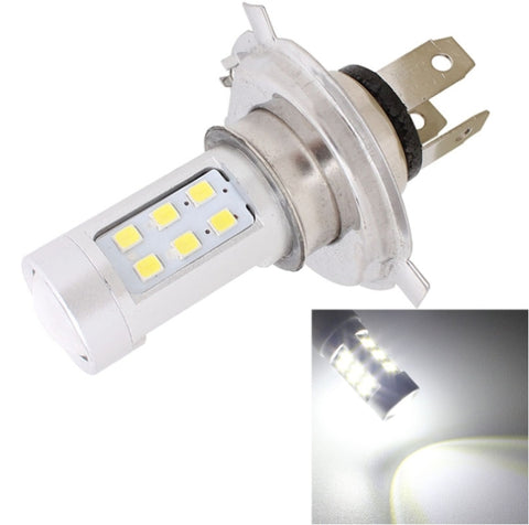 Lampadina per fari auto H4 4.2W 630LM luce bianca 21 LED 2835 SMD, corrente costante, DC 12-24V, H4 4.2W