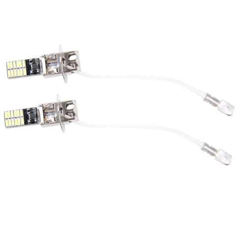 2 pièces H3 4.8W 720LM 6500K Lumière blanche 24 LED SMD 4014 Lampe pour la lumière intérieure pour voiture Canbus sans erreur, DC 12V, H3 + 4.8W 720LM/6500K