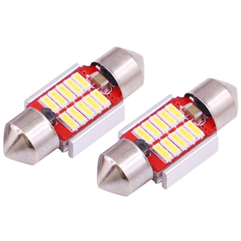 2 pièces 31mm 3W 180LM Luce Bianca 10 LED SMD 4014 CANBUS Lampe de lecture de voiture, 3W 31mm