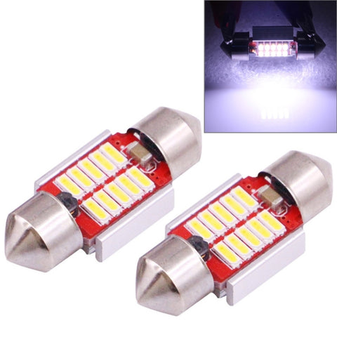 2 pièces 31mm 3W 180LM Luce Bianca 10 LED SMD 4014 CANBUS Lampe de lecture de voiture, 3W 31mm