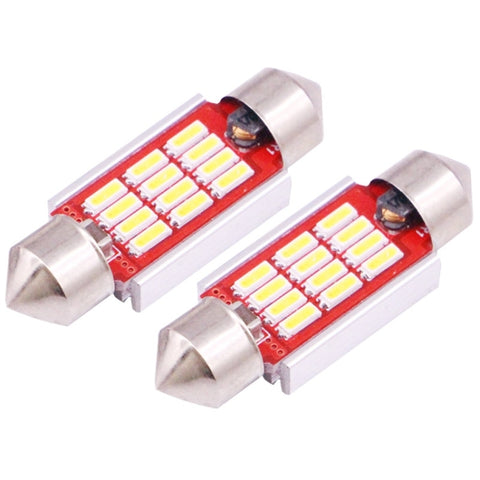 2 pièces 36mm 3.5W 180LM Luce Bianca 12 LED SMD 4014 CANBUS Lumière de lecture de voiture Lampe, 3.5W 36mm