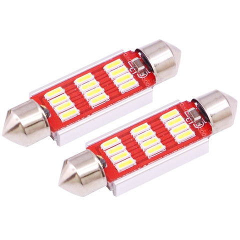 2 pièces 39mm 3,5W 180LM Lumière blanche 12 LED SMD 4014 CANBUS Lampe de lecture de voiture, 3,5W 39mm