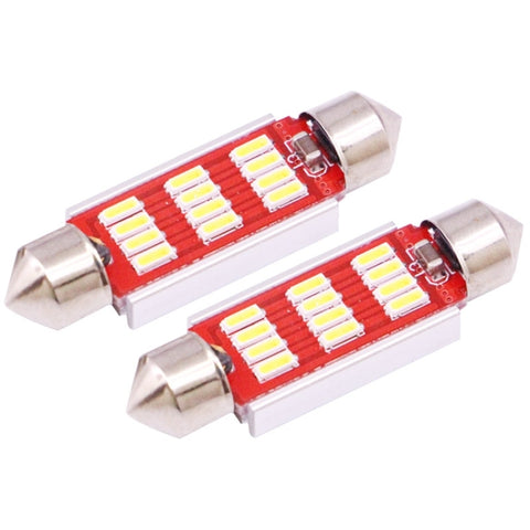 2 pièces 41mm 3.5W 180LM Luce Bianca 12 LED SMD 4014 CANBUS Lampe de lecture de voiture, 3.5W 41mm