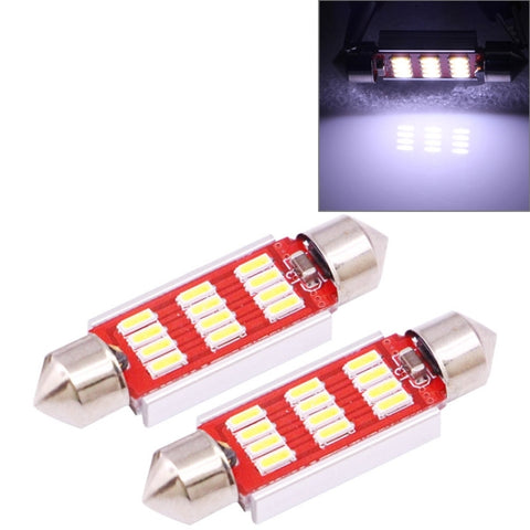 2 pièces 41mm 3.5W 180LM Luce Bianca 12 LED SMD 4014 CANBUS Lampe de lecture de voiture, 3.5W 41mm