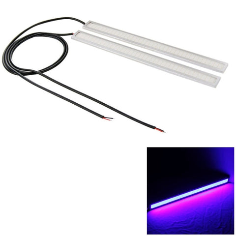 Barre lumineuse LED bleue, 2 pièces, 6W x 2 DRL, lumière bleue pour voiture, lumière de jour, imperméable, DC 12V, lumière bleue NCD-17S