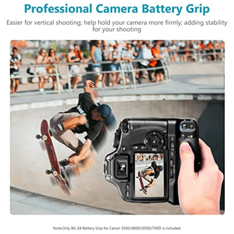 Impugnatura portabatteria per Canon EOS 550D con due portabatterie, For Canon EOS 550D