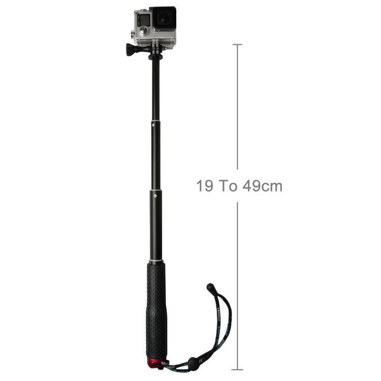 Handheld 49cm Extendable Pole Monopod with Screw for DJI, Insta360, GoPro and Other Action Cameras, Max Length: 49cm(Red), Max Length: 49cm(Blue)       ...