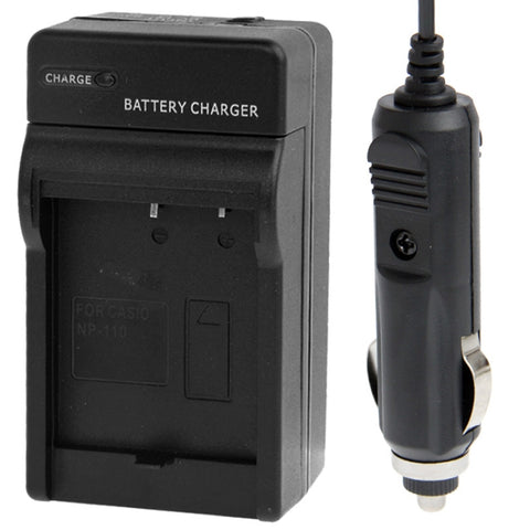 Caricabatteria da auto per batteria per fotocamera digitale per Casio NP-130, NP-130
