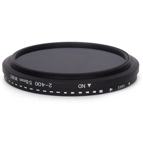 Filtro variabile regolabile con fader ND da 58 mm, densità neutra, filtro da ND 2 a ND 400, 58mm