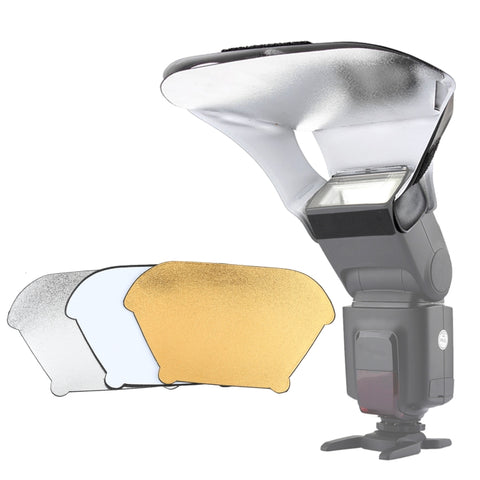 Diffusore flash Speedlite Bounce Focus per fotocamera universale FB-10X con 3 riflettori di luce colorata rimovibili, FB-10X