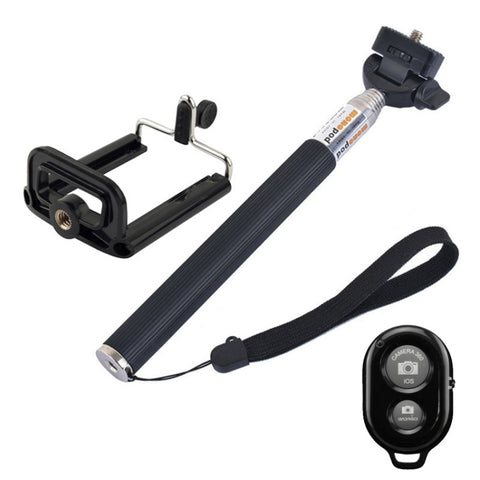 YKD-121 Monopode pour selfie portable portable avec support à distance Bluetooth + ensemble de support pour clip pour téléphone cellulaire, Monopode
