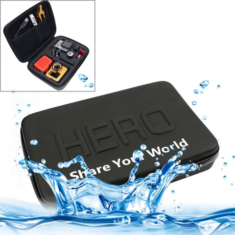 Custodia da viaggio portatile impermeabile antiurto per GoPro Hero11 Black / HERO10 Black / HERO9 Black / HERO8 Black / HERO7 /6 /5 /5 Session /4 Session /4 /3+ /3 /2 /1, DJI Osmo Action e altri accessori per action cam, Dimensioni: 22 cm x 16 cm x 7 cm