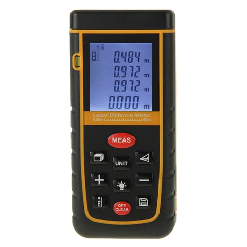 Distancemètre laser portable LCD de 1,9 pouces RZ-A60 de 60 m avec bol de niveau