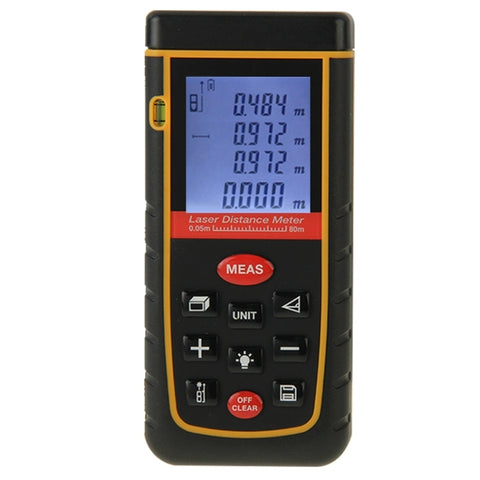 Distancemètre laser portable LCD de 1,9 pouces RZ-A80 de 80 m avec bol de niveau