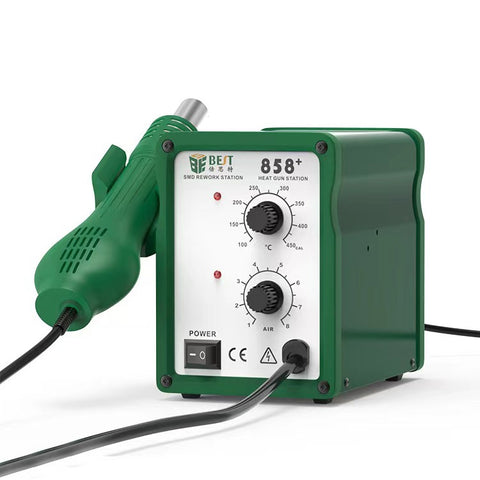 MEILLEUR BST-858+ AC 220V 50Hz 650W Pistolet à air chaud sans piombo à température réglable avec vent éliminatoire, BST-858+ Prise UE, BST-858+ Prise US