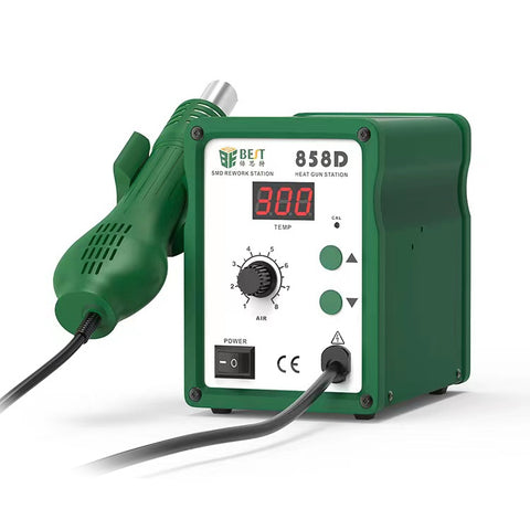 MEILLEUR BST-858D+ AC 220V 50Hz 650W Écran LED Pistolet à air chaud sans piombo à température réglable avec vent éliminatoire, BST-858D+ Prise UE, BST-858D+ Prise US