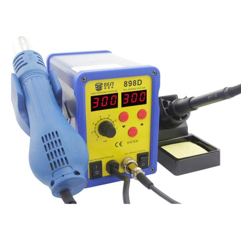 MEILLEUR BST-898D 2 en 1 AC 220V 720W Affichage LED Pistolet à air chaud sans piombo à température réglable avec vent éliminatoire + Station de sauvetage et de sauvetage, BST-898D Prise UE, BST-898D Prise US