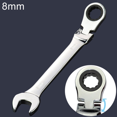 Chiave angolata a cricchetto avec apertura a doppio uso da 8 mm, longueur: 13,8 cm, 8mm