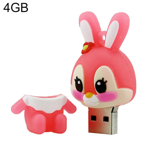Disco flash USB 2.0 in silicone stile coniglietto di cartone animato, speciale per tutti i tipi di regali per il giorno del festival, rosa (16 GB), 2GB, 4GB, 8GB, 16GB