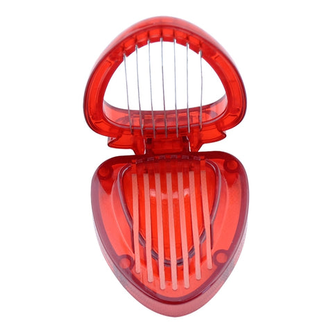 Coltello da frutta per affettare fragole en plastique pour ustensiles de cuisine de 2 pièces avec lama en acciaio inossidabile, Strawberry Slicer